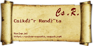 Csikár Renáta névjegykártya